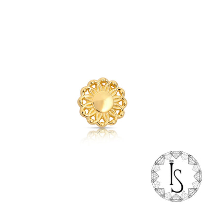 Threadless 18k Gold Sunflower End- Industrial Strength