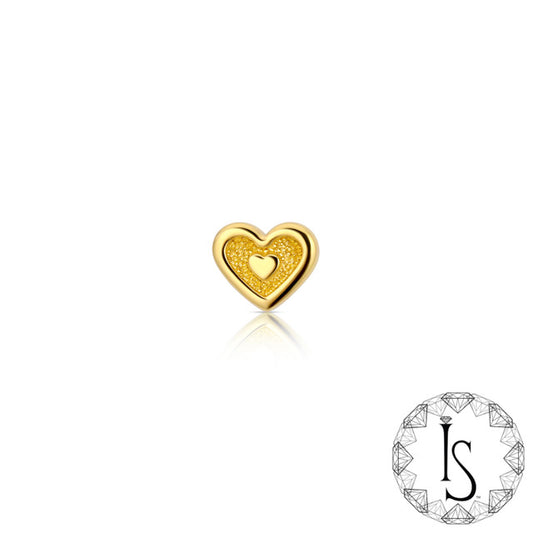 Threadless 18k Gold Stippled HeartnHeart End - Industrial Strength