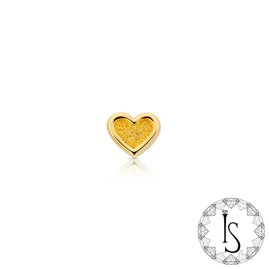 Threadless 18k Gold Stippled Heart Frame End #3 - Industrial Strength