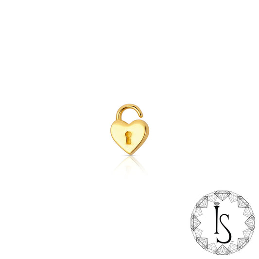 Threadless 18k Gold HeartLock End- Industrial Strength