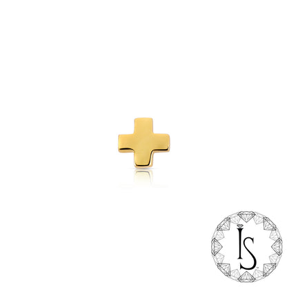 18k Yellow Gold Plus Sign End - Industrial Strength