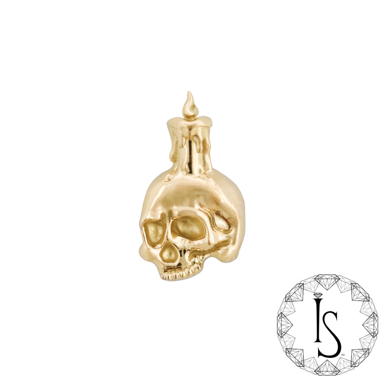 18k Gold Skull Candle End - Industrial Strength