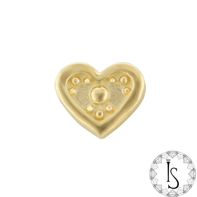 Threadless 18k Gold Dotted Heart End - Industrial Strength