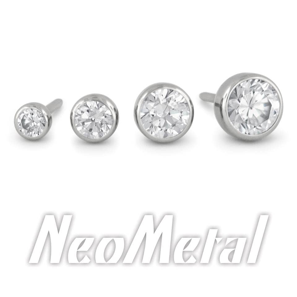 Neometal Bezel-Set Faceted Gems (Gem Color)