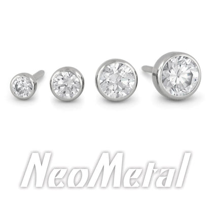 Neometal Bezel-Set Faceted Gems (Gem Color)