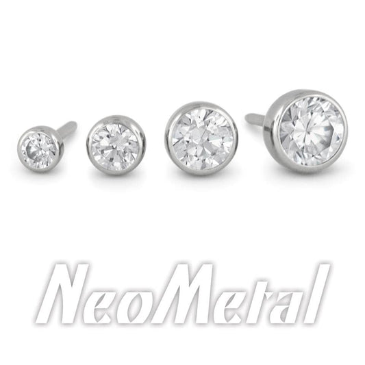 Neometal Bezel-Set Faceted Gems (titanium color)