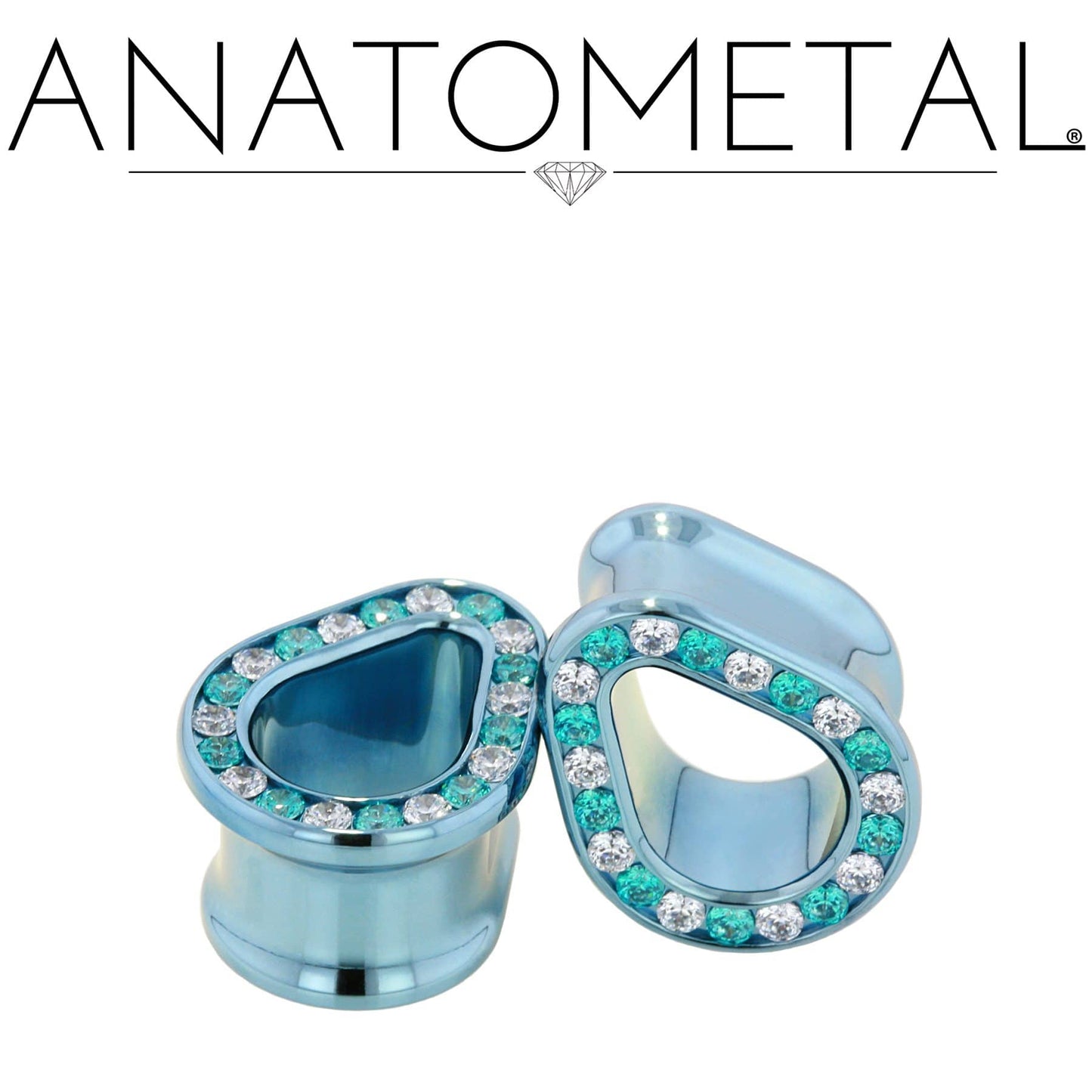 Gemmed Teardrop Eyelets by Anatometal