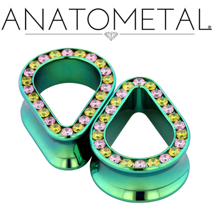 Gemmed Teardrop Eyelets by Anatometal