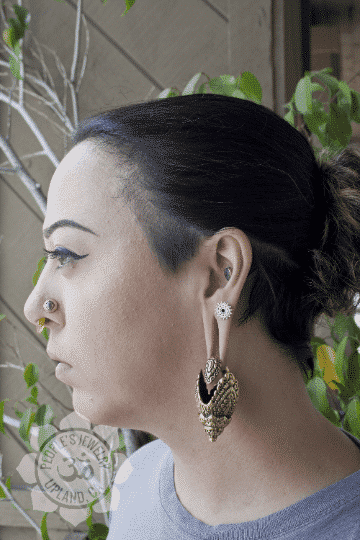 Naga Brass Ear Weights by Peoples Jewelry