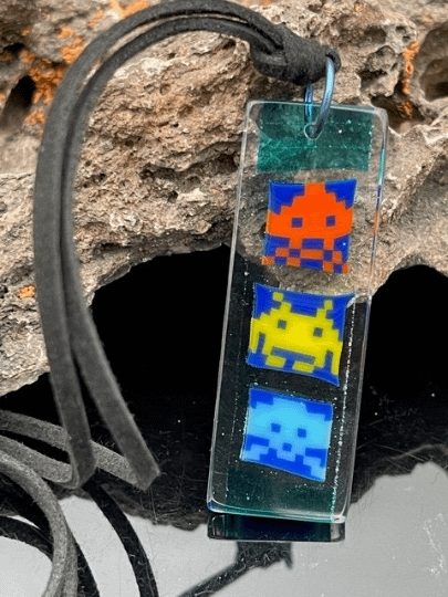 Space Invaders Troop Necklace by Gorilla Glass