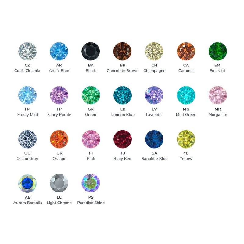 Neometal Bezel-Set Faceted Gems (Gem Color)