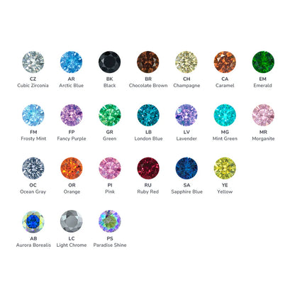 Neometal Bezel-Set Faceted Gems