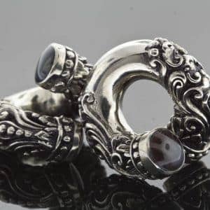 Intricate Brass Coils with Onyx by People's Jewelry