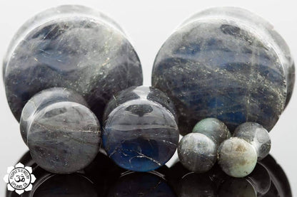 Labradorite Double Round Stone Plugs