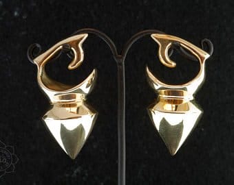 Brass Dayak Ear Weights by People's Jewelry