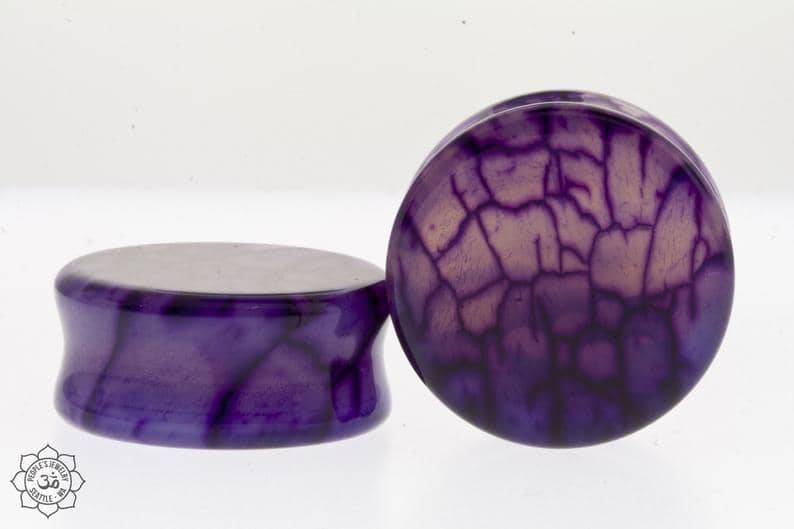 Purple Dragon Vein Plugs by Peoples Jewelry