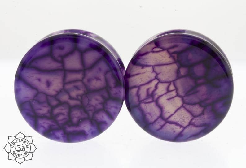 Purple Dragon Vein Plugs by Peoples Jewelry