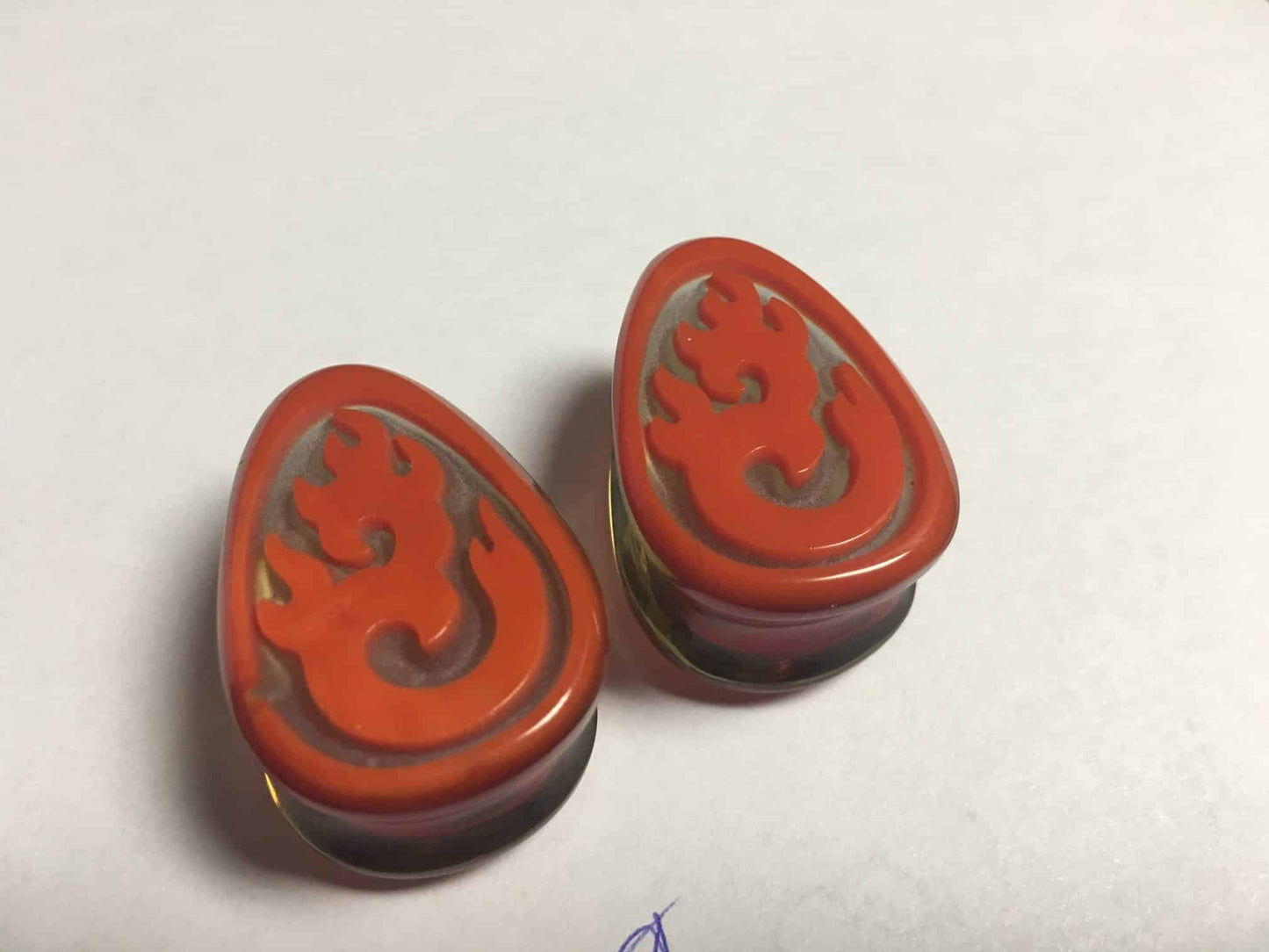 Tibetan Flames Teardrop Plugs by Gorilla Glass