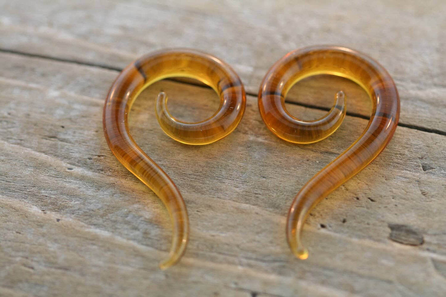 Long Glass Solid Color Spirals