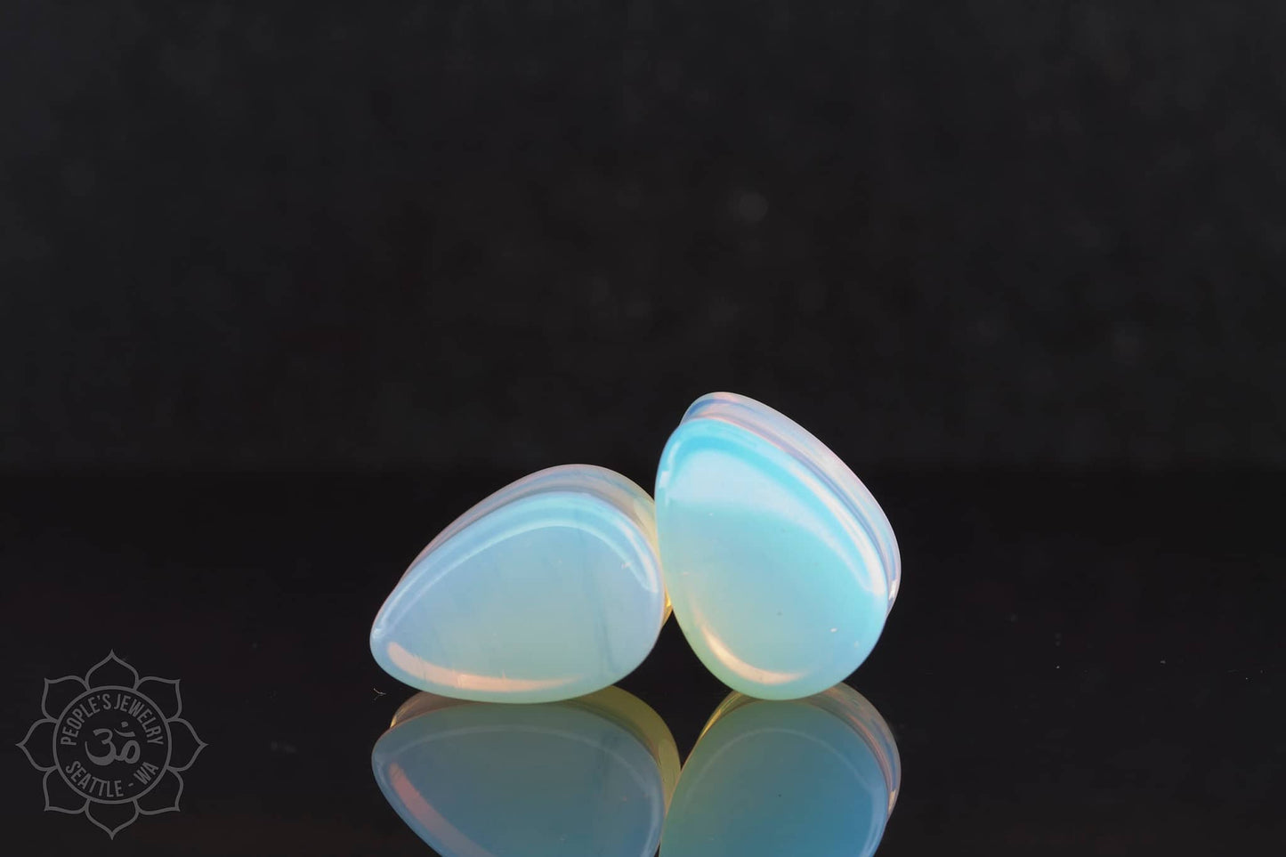 Double Flared Opalite Teardrops by Peoples Jewelry