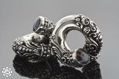 Intricate Brass Coils with Onyx by People's Jewelry