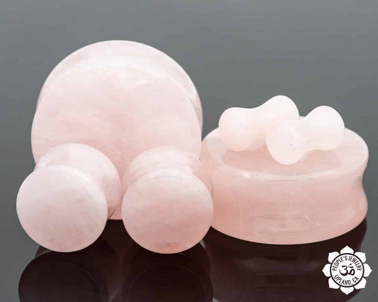 Rose Quartz Flat Front Plugs