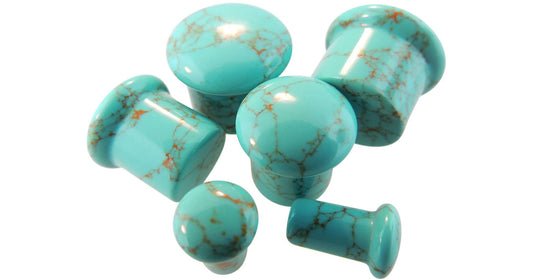 Single Flare Stone Plugs - "Turquoise" Magnesite by Diablo Organics