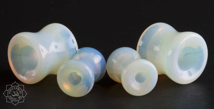 Double Flared Opalite Glass Eyelets by Peoples Jewelry