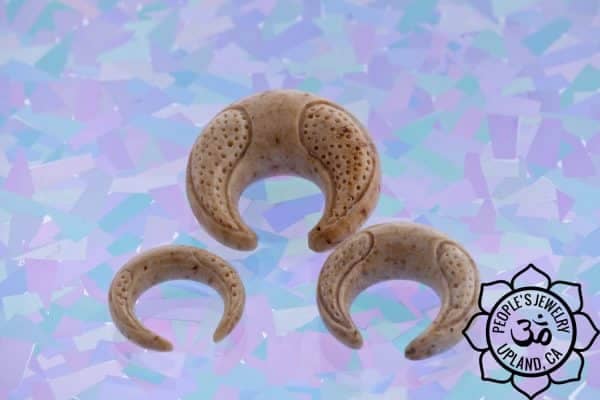 Fossilized Bone Carved Septum Pincher by Peoples Jewelry