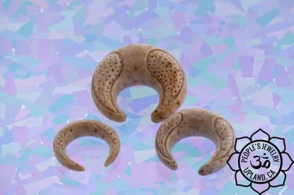 Fossilized Bone Carved Septum Pincher by Peoples Jewelry