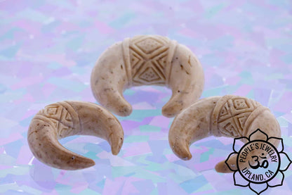 Fossilized Bone Carved Septum Pincher by Peoples Jewelry